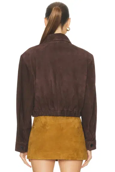 AGOLDE Nahlia Cropped Suede Jacket | Thumbnail 4