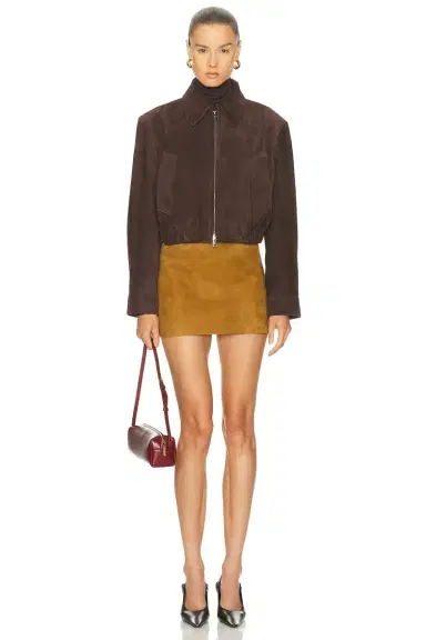 AGOLDE Nahlia Cropped Suede Jacket | Thumbnail 5