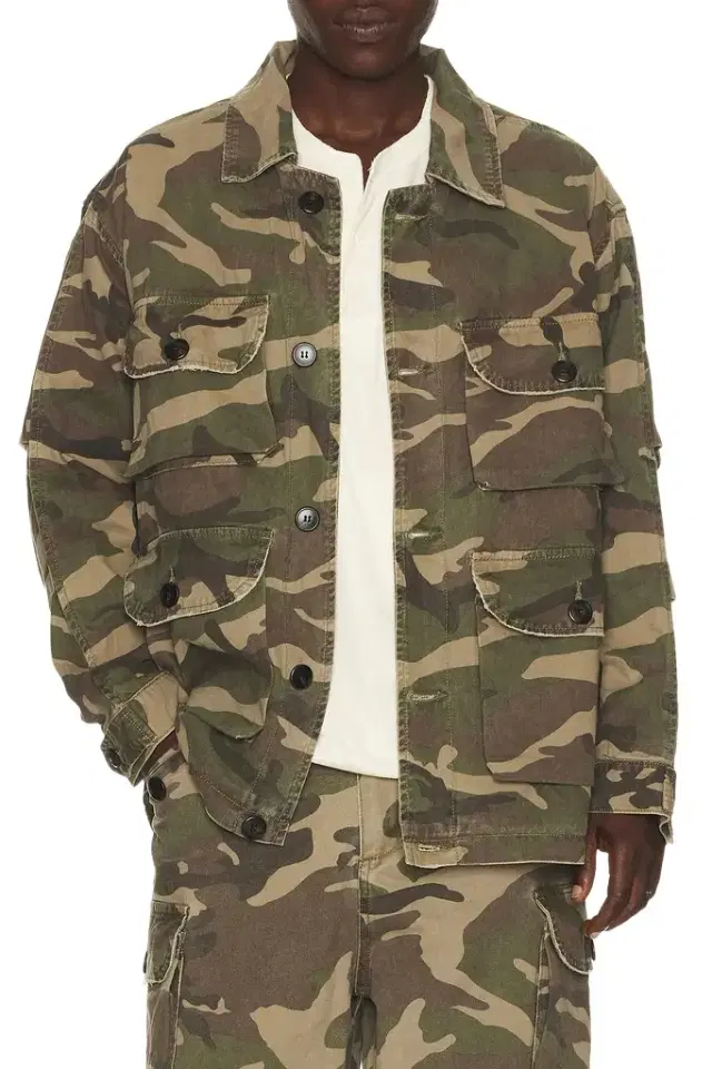 Found Camouflage Twill Utility Cargo Jacket