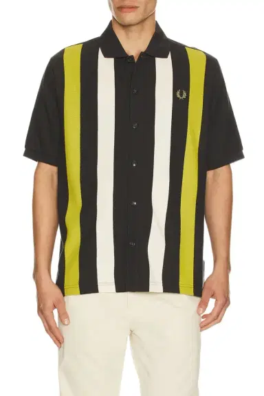 Fred Perry Vertical Stripe Knitted Shirt | Thumbnail 1