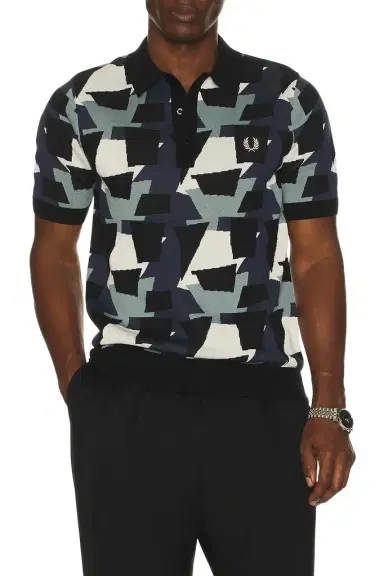 Fred Perry Fragment Jacquard Knit Polo Shirt | Thumbnail 1