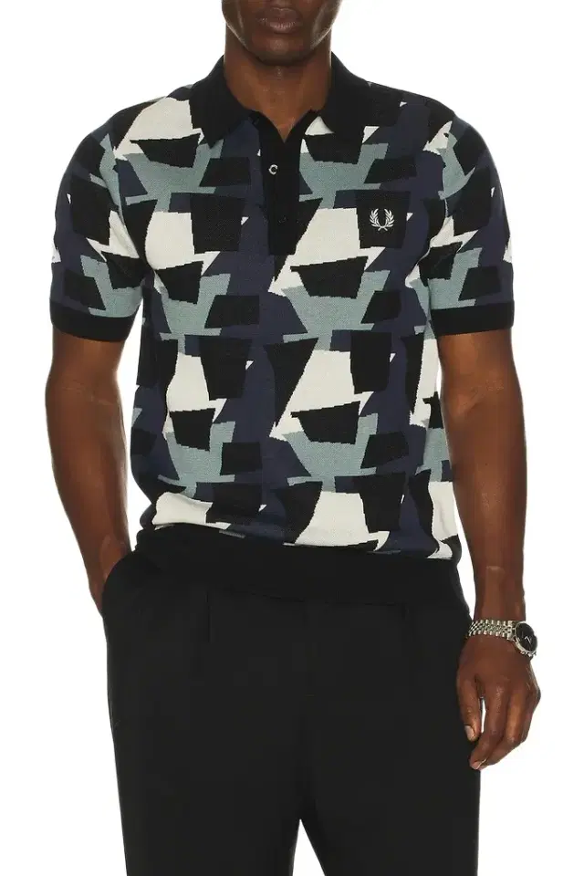 Fred Perry Fragment Jacquard Knit Polo Shirt
