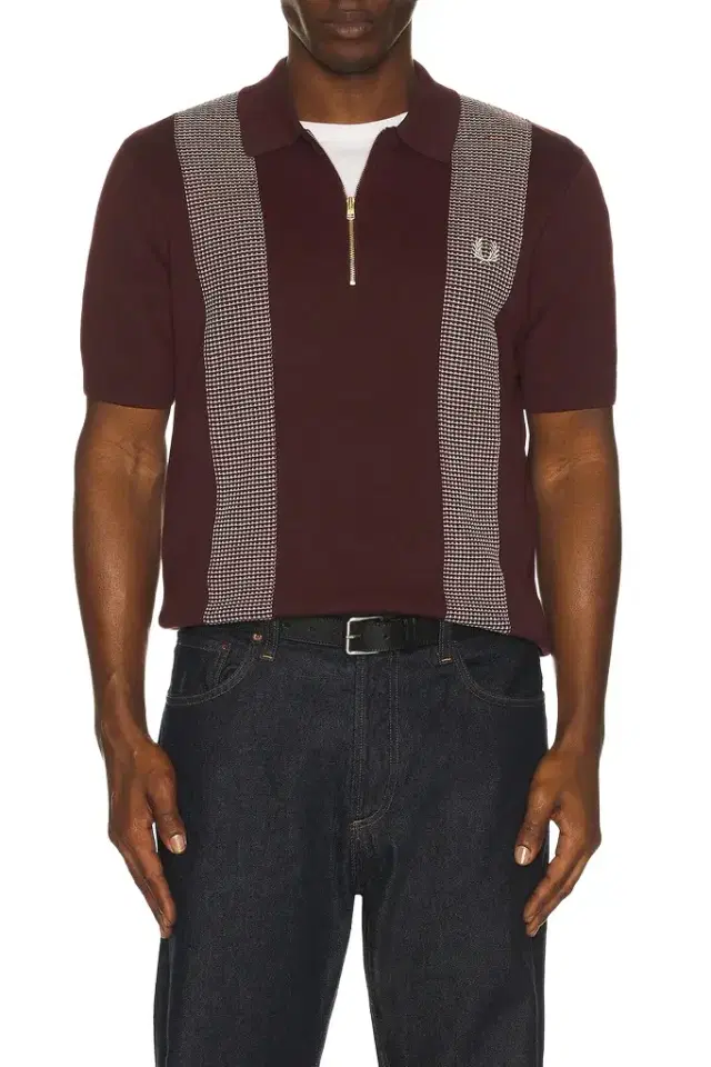 Fred Perry Panel Detail Knitted Polo Shirt