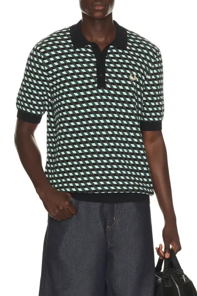 Fred Perry Geometric Knitted Polo