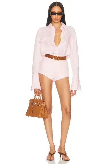 Helsa Washed Linen Micro Short | Thumbnail 6
