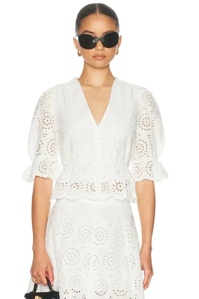 The Deco Eyelet Tiered Blouse The Deco Eyelet Tiered Blouse