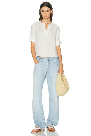 Frame The V-neck Popover Top | Thumbnail 4 Frame The V-neck Popover Top | Thumbnail 4