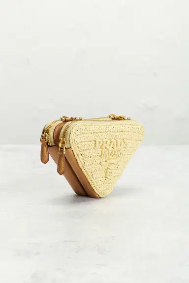 Prada Prada Raffia Mini Triangle Shoulder Bag | Thumbnail 4 Prada Prada Raffia Mini Triangle Shoulder Bag | Thumbnail 4