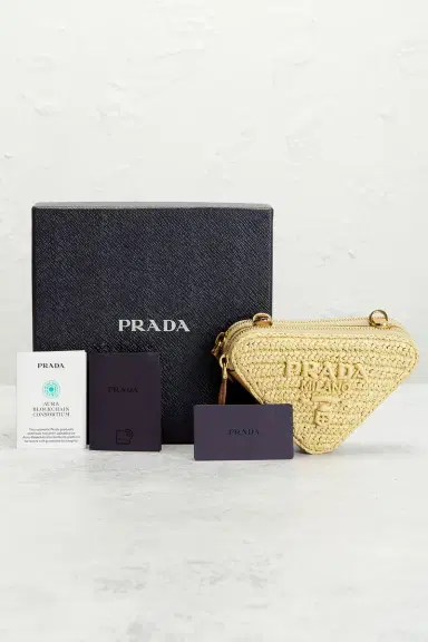 Prada Prada Raffia Mini Triangle Shoulder Bag | Thumbnail 8 Prada Prada Raffia Mini Triangle Shoulder Bag | Thumbnail 8