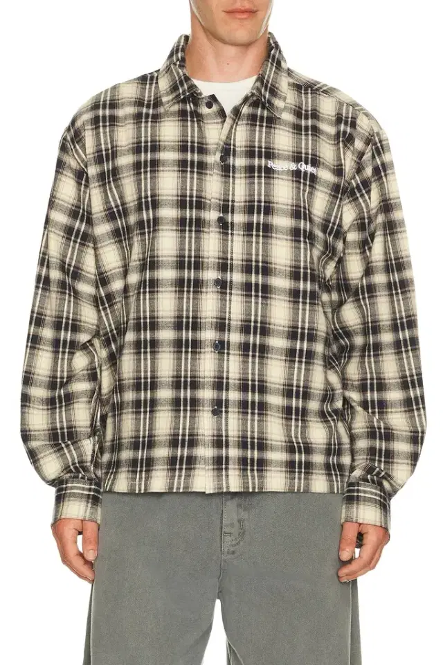 Museum of Peace and Quiet Wordmark Button Up