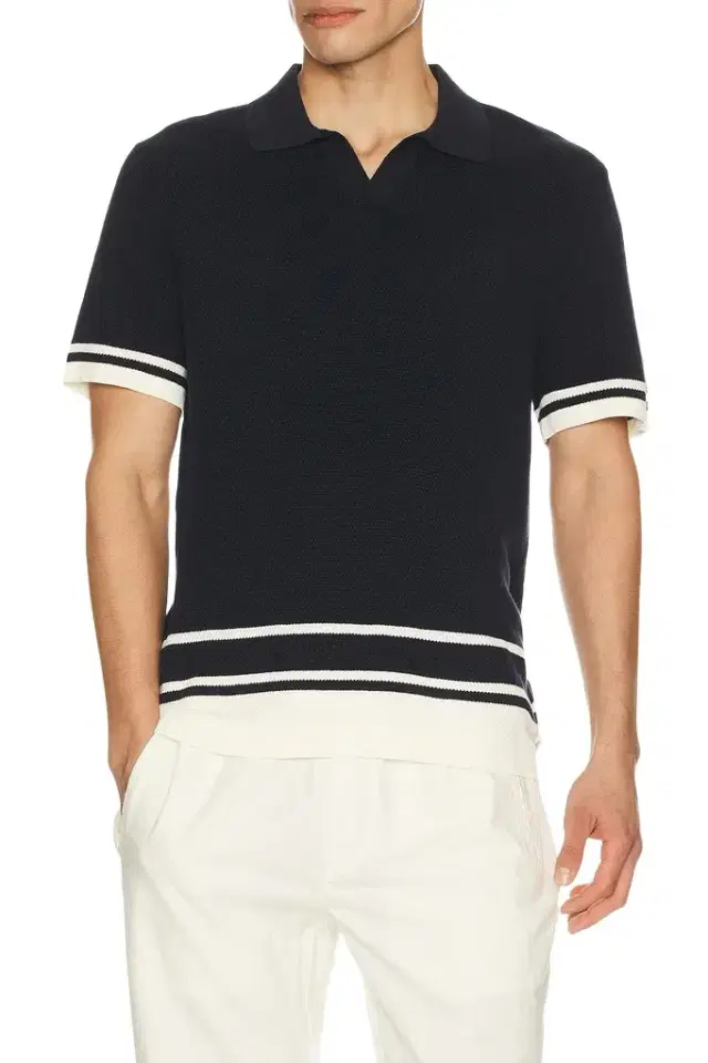 Onia Cotton Textured Johnny Collar Polo