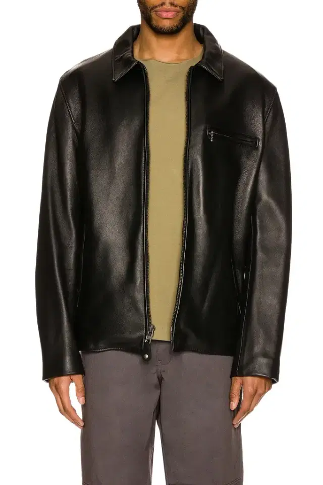 SCHOTT Collar Lamb Leather Jacket