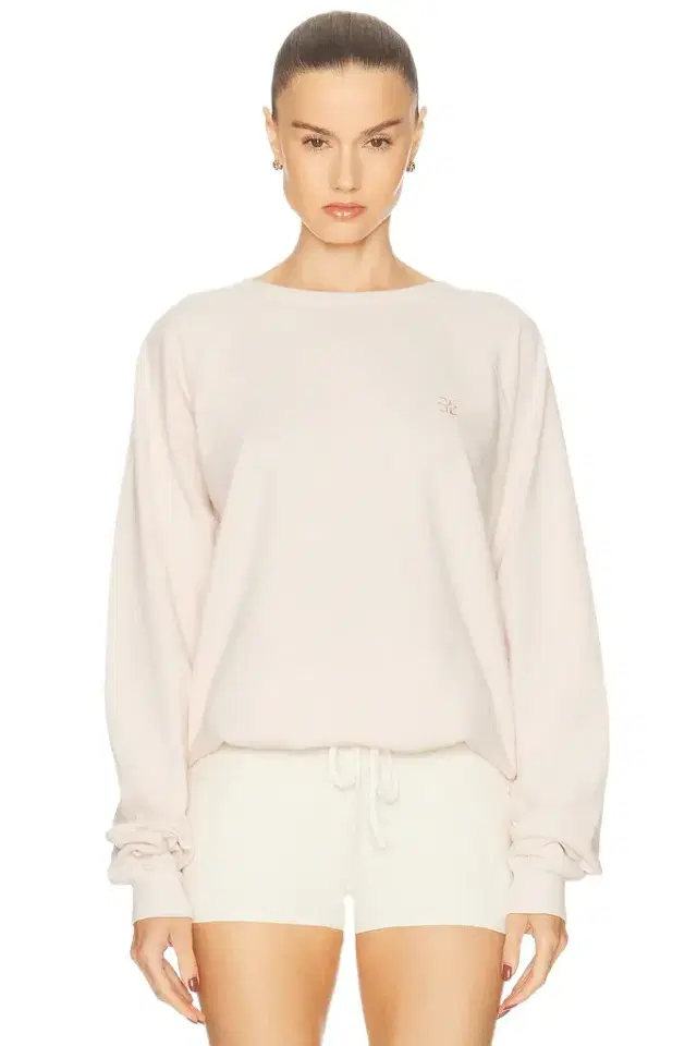 ÉTERNE Oversized Lightweight French Terry Raglan Sweatshirt