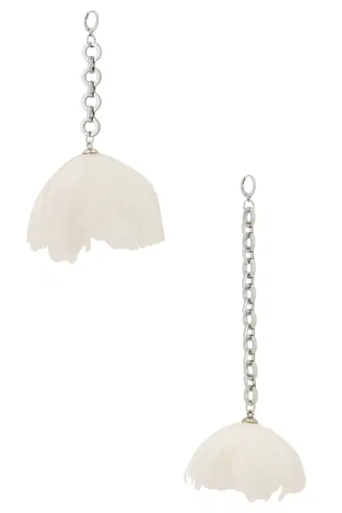 David Koma Feather Flower Asymmetric Earrings | Thumbnail 1 David Koma Feather Flower Asymmetric Earrings | Thumbnail 1