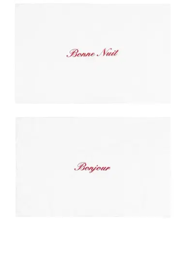 Abbode Bonjour & Bonne Nuit Pillowcase Set | Thumbnail 1