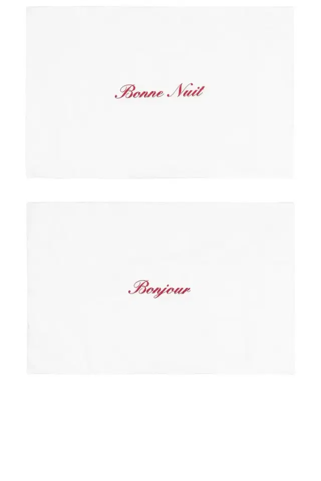 Abbode Bonjour & Bonne Nuit Pillowcase Set