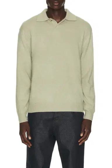 LE 17 SEPTEMBRE Brushed Cashmere Blend Polo Sweater | Thumbnail 1 LE 17 SEPTEMBRE Brushed Cashmere Blend Polo Sweater | Thumbnail 1