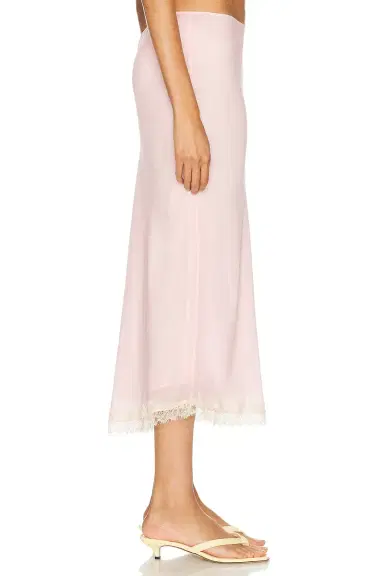 Helsa Viscose Georgette Slip Skirt With Lace | Thumbnail 3 Helsa Viscose Georgette Slip Skirt With Lace | Thumbnail 3