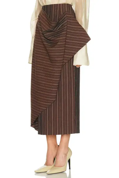 Helsa Stripe Twill Blanket Skirt | Thumbnail 3