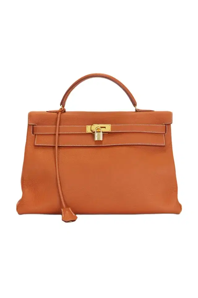 HERMÈS Hermes Taurillon Clemence Kelly 40 Handbag