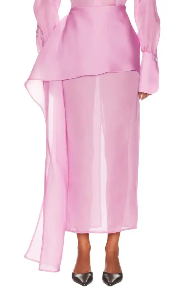 Helsa The Silk Gazar Skirt With Drape
