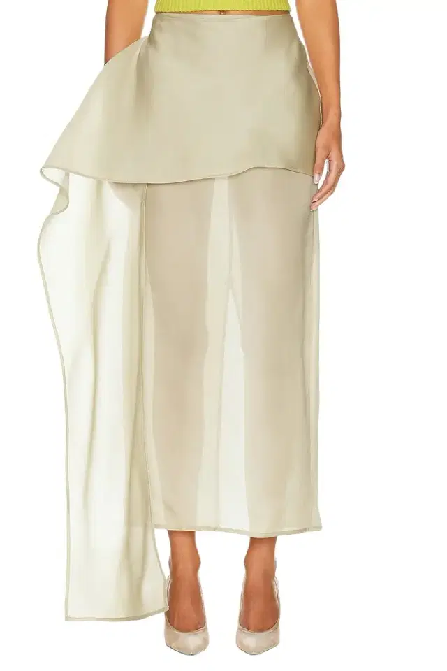 Helsa The Silk Gazar Skirt With Drape