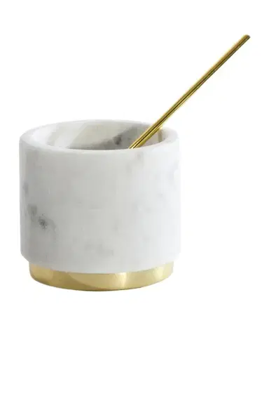 HAWKINS NEW YORK Simple Marble and Brass Sugar Pinch Pot | Thumbnail 1