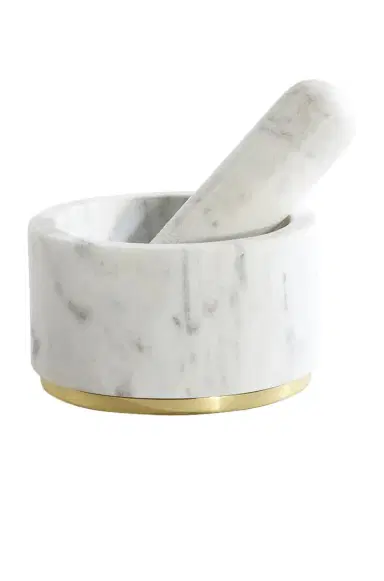 HAWKINS NEW YORK Simple Marble and Brass Mortar and Pestle | Thumbnail 1