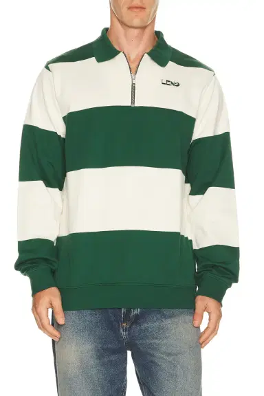 LEND Block Stripe Zip Rugby | Thumbnail 2