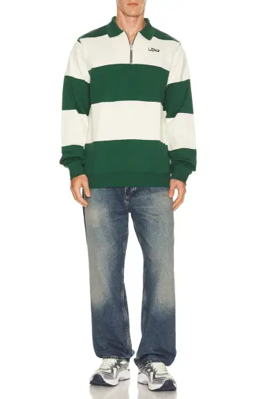 LEND Block Stripe Zip Rugby | Thumbnail 3