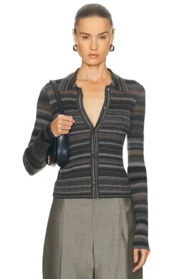 RE/DONE Ribbed Polo Cardi | Thumbnail 1 RE/DONE Ribbed Polo Cardi | Thumbnail 1