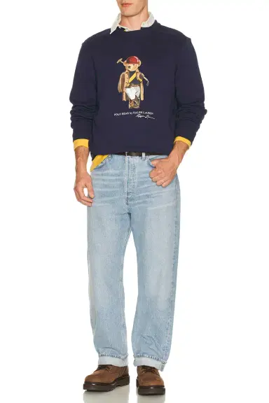 Polo Ralph Lauren Long Sleeve Jersey Knit Society Bear Rugby Shirt | Thumbnail 3