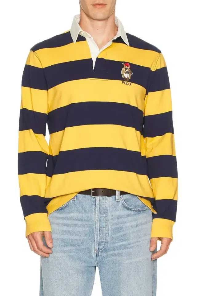 Polo Ralph Lauren Long Sleeve Jersey Knit Society Bear Rugby Shirt