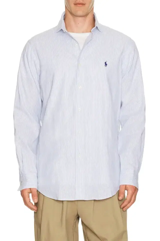 Polo Ralph Lauren Long Sleeve Stretch Linen Sport Shirt Stripe