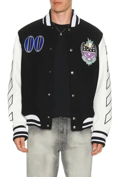 Off-White Royal Jewels Wool Varsity Jacket | Thumbnail 1 Off-White Royal Jewels Wool Varsity Jacket | Thumbnail 1