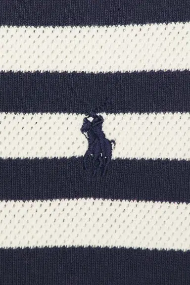 Polo Ralph Lauren Short Sleeve Cotton Club Stripe Textured Fully Fashioned Johnny Collar Polo | Thumbnail 5