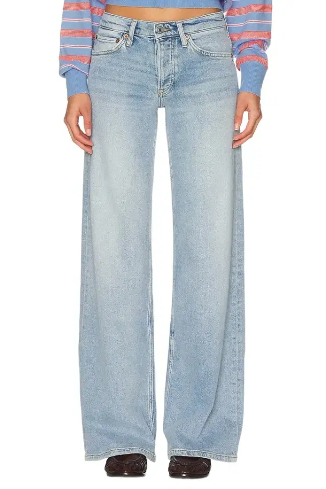 RE/DONE Mid Rise Wide Leg Jeans