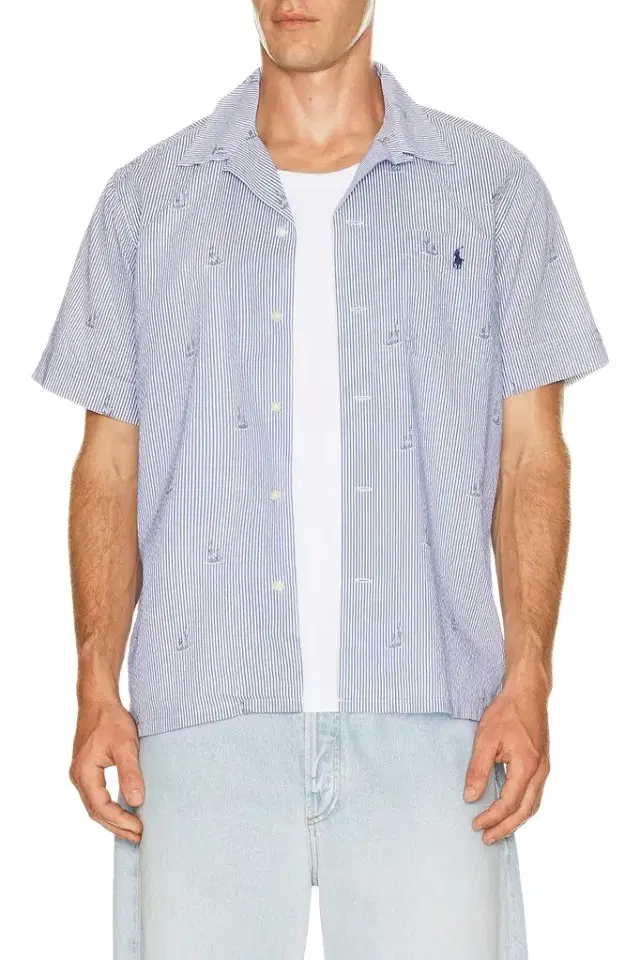 Polo Ralph Lauren Seersucker Sailboat Print Andy Camp Shirt