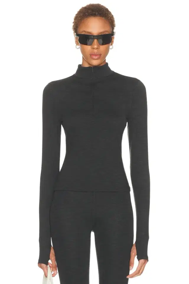 Splits59 Stevie Active Rib Half Zip Waist Length Top