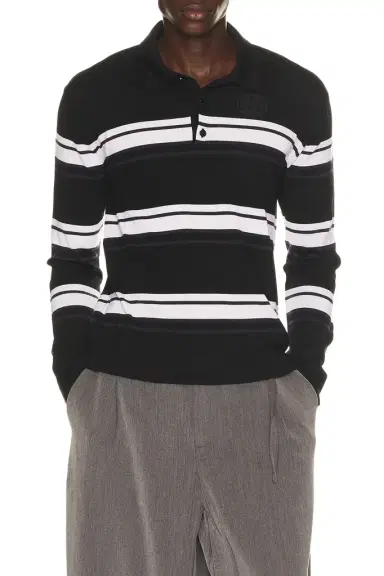 Canada Goose Petitot Striped Long Sleeve Knit Polo | Thumbnail 1