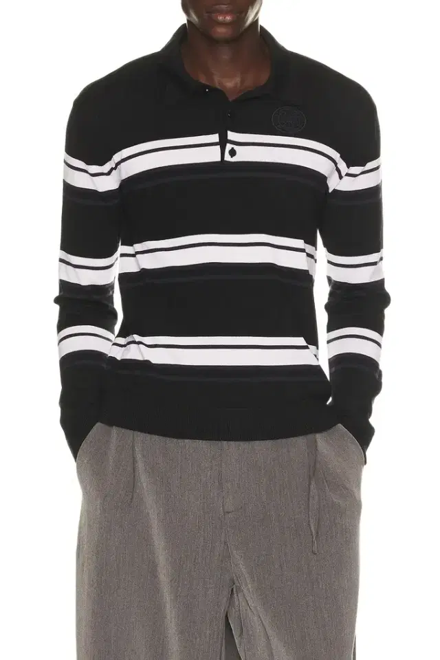 Canada Goose Petitot Striped Long Sleeve Knit Polo
