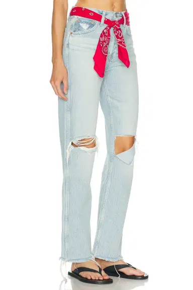 RE/DONE 90s High Rise Loose With Bandana Wide Leg Jeans | Thumbnail 2