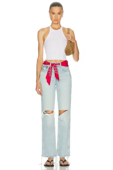 RE/DONE 90s High Rise Loose With Bandana Wide Leg Jeans | Thumbnail 5