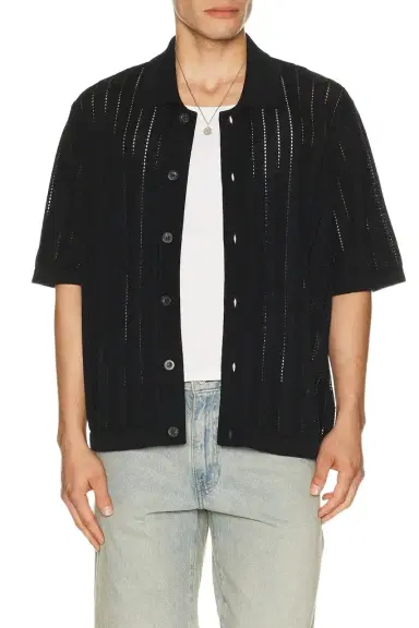 Corridor Pointelle Stripe Buttondown | Thumbnail 1
