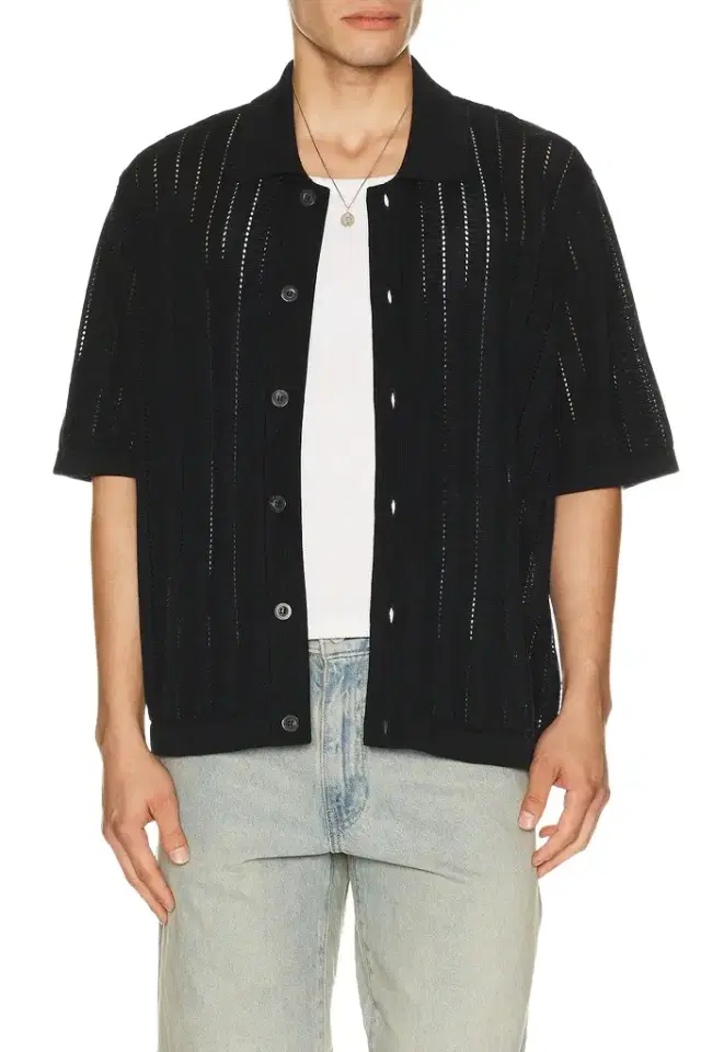 Corridor Pointelle Stripe Buttondown