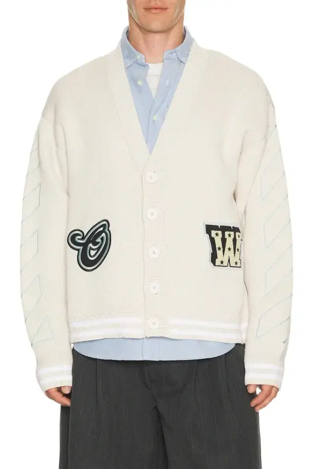 Off-White Star Logo Varsity Knit Cardigan