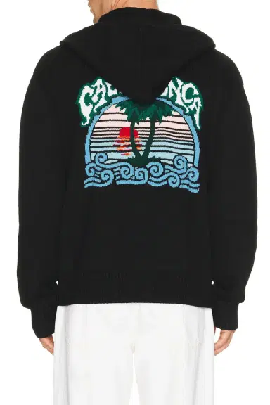 Casablanca Palm Tree Emblem Zip Up Hoodie | Thumbnail 2