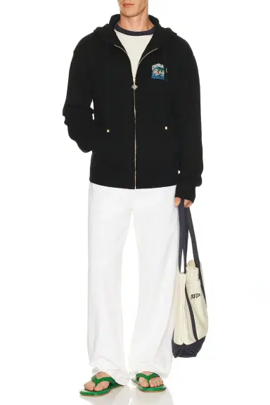 Casablanca Palm Tree Emblem Zip Up Hoodie | Thumbnail 4