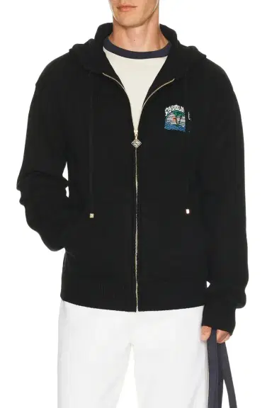 Casablanca Palm Tree Emblem Zip Up Hoodie | Thumbnail 1