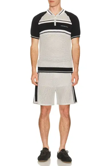 Casablanca Metallic Mesh Stripe Shorts | Thumbnail 3